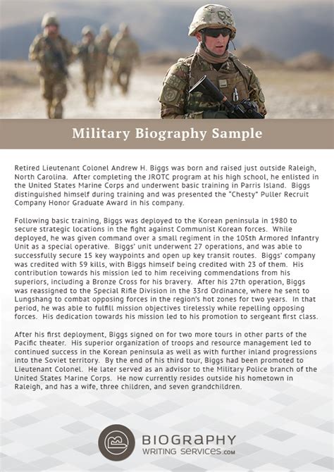 military biography sample  bestbiographysamples  deviantart