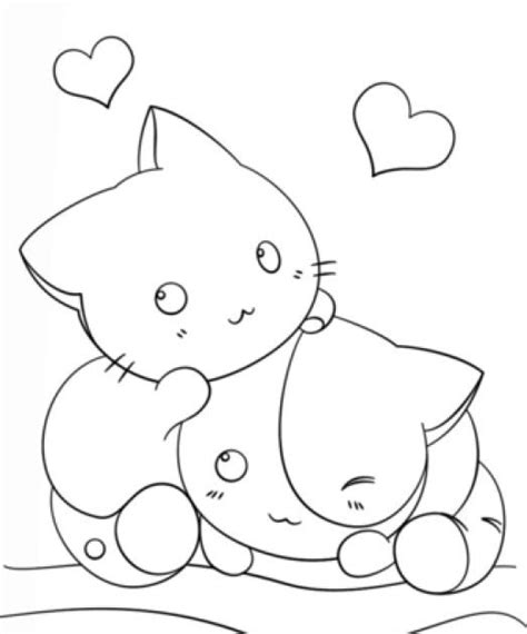 anime cute cat coloring pages  kawaii kittens  cute coloring