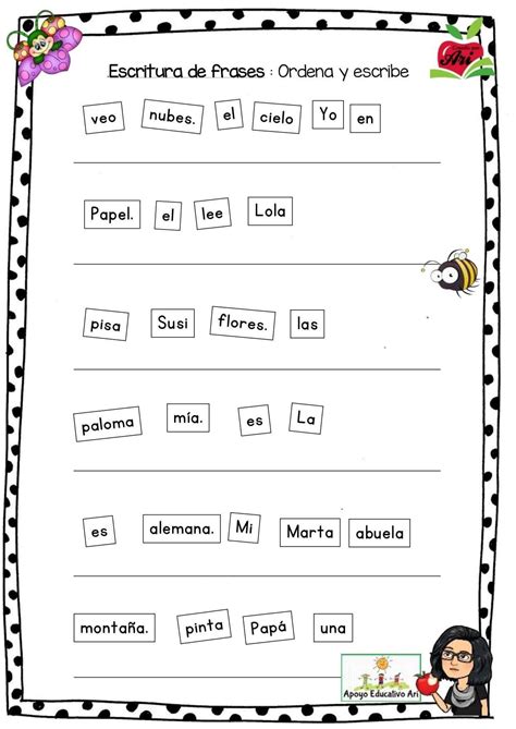 trabajos primero spanish worksheets  grade worksheets sight word