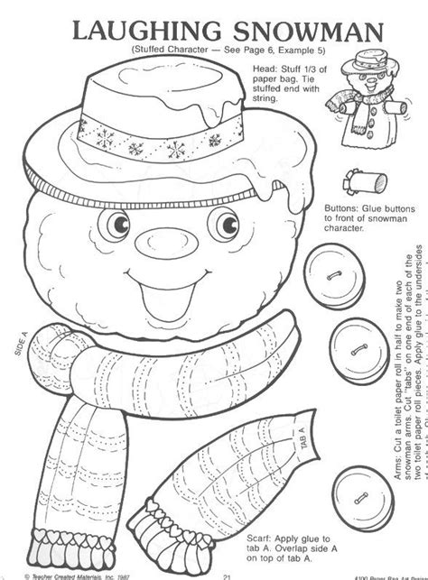 snowman paper bag craft learningenglish esl