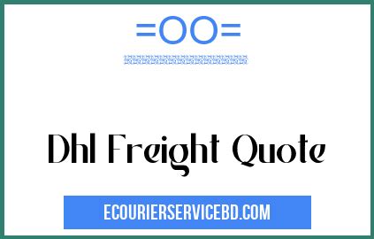 dhl freight quote