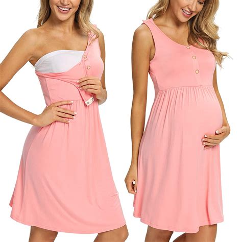 buy glamix women s maternity nursing dress sleeveless snap button