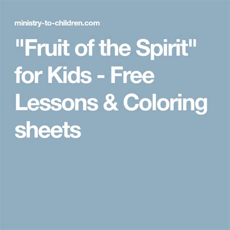 fruit   spirit  kids  lessons coloring sheets fruit