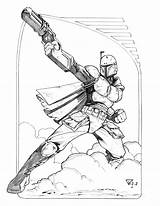 Coloring Pages Fett Boba Mandalorian Portela Drawings Luke Skywalker Deviantart Mandos Snow March Boys Halo sketch template