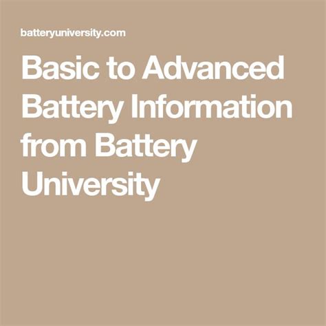basic  advanced battery information  battery university basic battery university