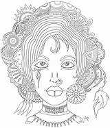 Zen Woman Adulti Colorear Malbuch Erwachsene Fur Hairstyle Justcolor Bordar Colouring Zentangles sketch template