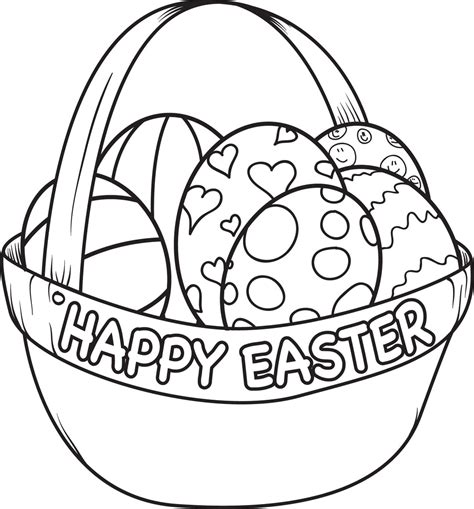 printable easter egg basket coloring page  kids supplyme