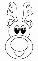 Reindeer Faces Rudolph Mask Printablee sketch template