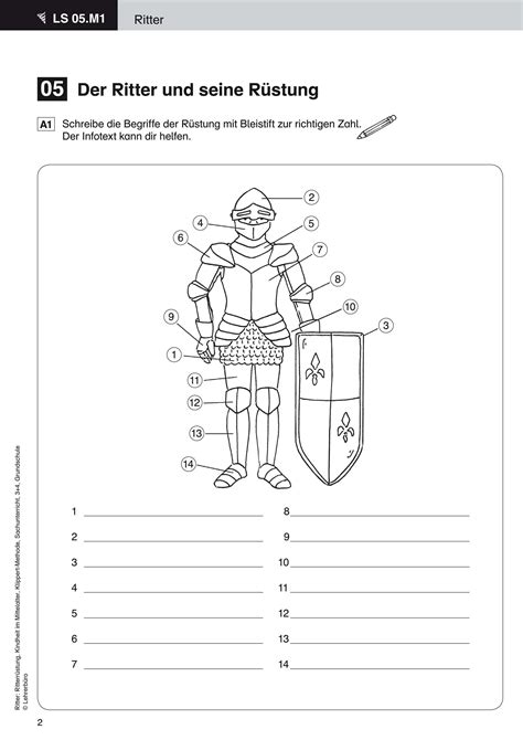 arbeitsblatt grundschule ritter