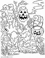 Halloween Coloring Pages Scary Spooky Boys Printable Thomas Train Sheets Color Printables Print Getdrawings Kids Getcolorings Very Colorings Cat sketch template