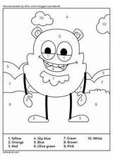 Number Color Monster Kidloland Kids Coloring Pages sketch template