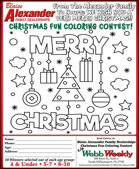 christmas coloring contest webb weekly