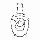 Maple Kanadischer Einzelne Kanadas Ahornsirup Flasche Ikone Illustrationsnetz Sap sketch template