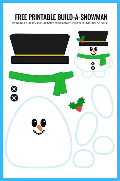 build  snowman printable  printable paper snowman template