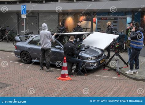 Filming A Car Scene At Amsterdam The Netherlands 27 2 2012 Editorial