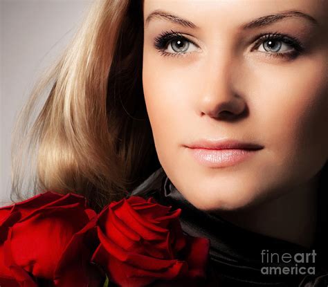 Stylish Woman Holding Roses Flower Photograph By Anna Om