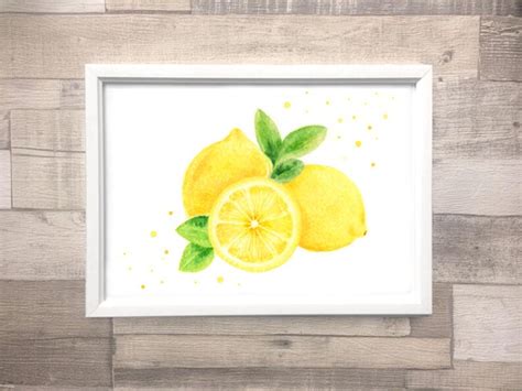 lemon print lemon art lemon art print fruit art print etsy