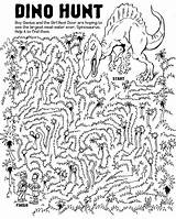 Maze Mazes Dover Dino Dinosaurs sketch template