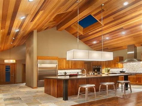 multi color wood ceiling recessed lighting modern fixture tile