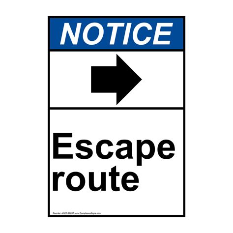 ansi escape route  arrow sign  symbol ane