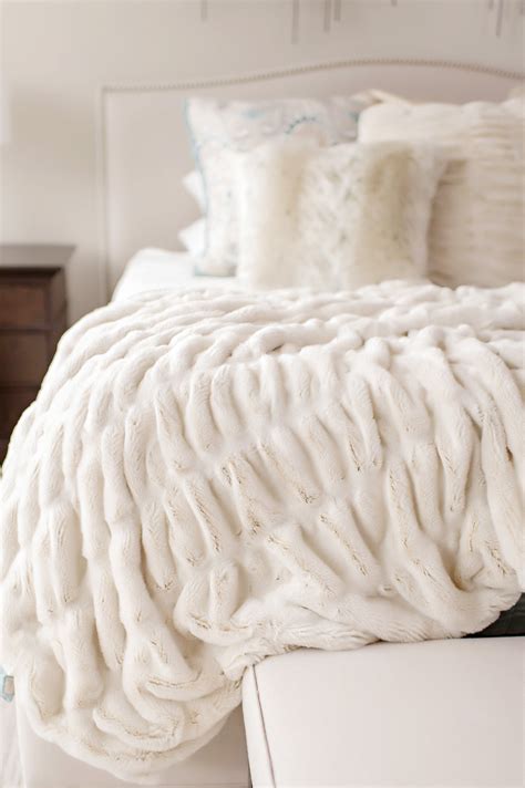 ivory mink faux fur throw treluxe