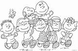 Snoopy Charlie Peanuts Woodstock Gang Franklin sketch template