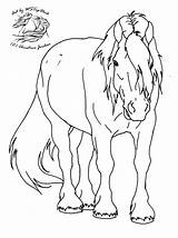 Horse Draft Coloring Pages Lineart Template sketch template