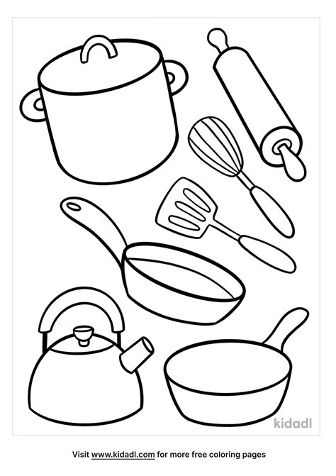 cooking utensils coloring page coloring page printables kidadl