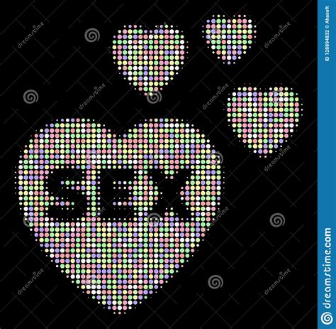 sex hearts halftone mosaic of dots stock vector illustration of