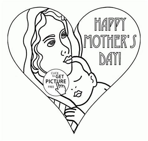 mothers day coloring page   heart