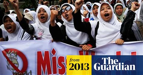 Indonesians Protest Over Miss World Contest Indonesia The Guardian