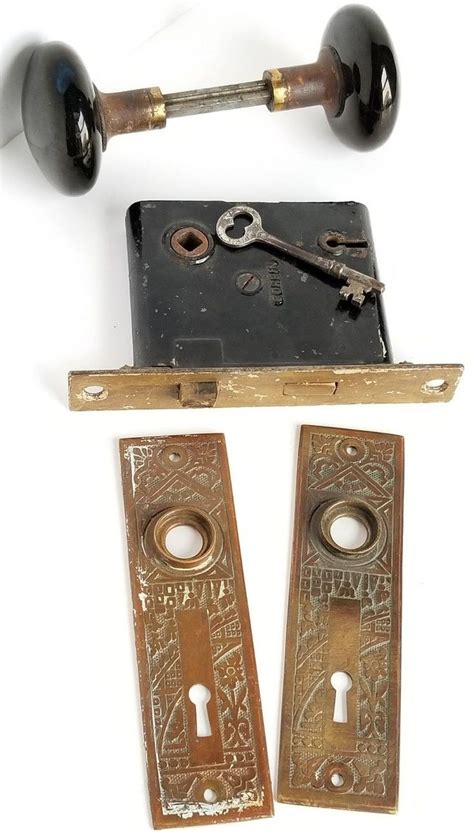 corbin ceylon antique bronze eastlake victorian mortise door lock working key ebay mortise