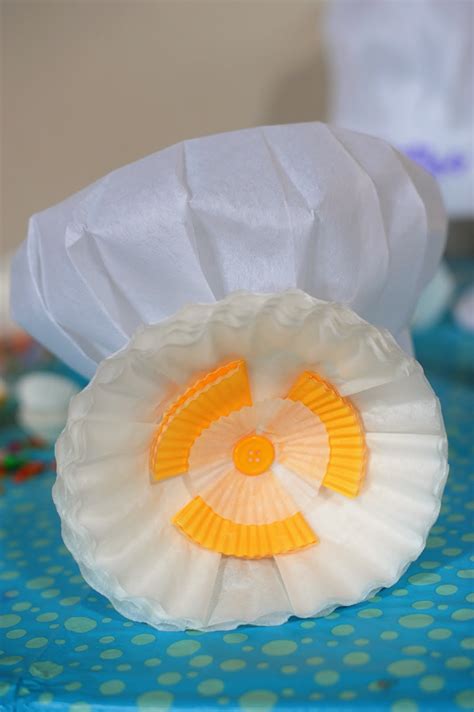 frankly speaking  cupcake party chefs hat  coffee filter flower