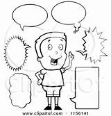 Talk Clipart Bubbles Boy Cartoon Coloring Caucasian Speech Cory Thoman Outlined Vector Royalty Balloons 2021 Clipartof sketch template