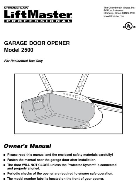 chamberlain liftmaster  owners manual   manualslib