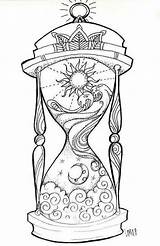 Hourglass Reloj Drawings Printable Colouring Sanduhr Sketches Ampulheta Colorare Zandloper Clessidra Tatuar Tatuaje Books Nacht Hippie Abstractos Geniales Lua Kunstdruck sketch template