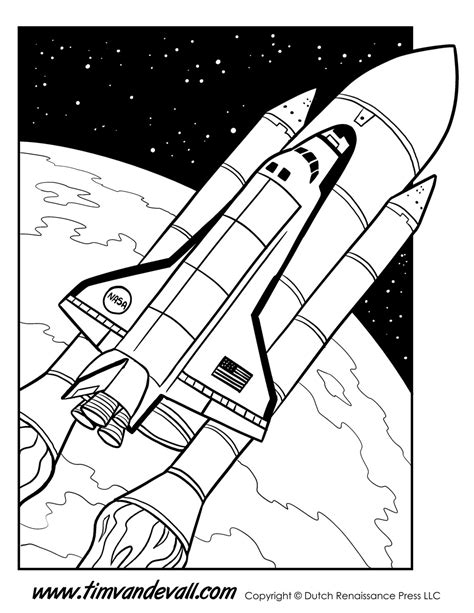 space shuttle coloring page tims printables