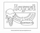 Foods Coloring Picnic Pages August Favorite Summer Printables Fun sketch template
