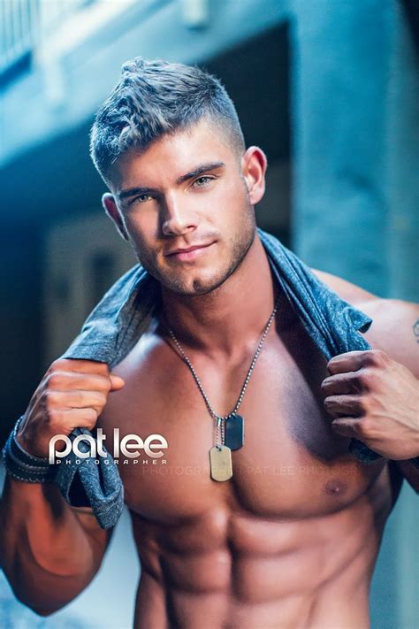 colin wayne male fitness model © pat lee pecs six pack abs hunk men nice arms bare