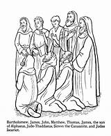 Disciples Testament Apostles Teaches Altes Neues Miracles Twelve Ausmalbild Coloringhome sketch template