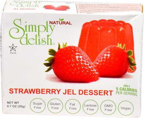 simply delish natural jel dessert sugar free strawberry 0 7 oz