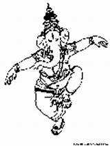 Pages Ganesha Dancing Coloring Hindu sketch template