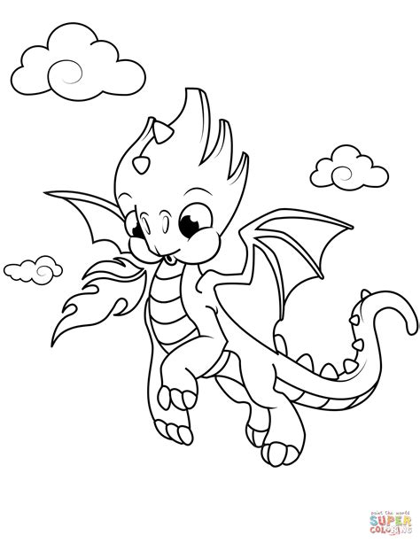 cute  dragon coloring page  printable coloring pages