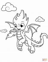 Dragon Coloring Cute Little Pages Printable Fire Dragons Breathing Drawing Book Colorings sketch template
