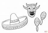 Coloring Maracas Pages Sombrero Mexican Mask Pinata Food Mexico Color Chili Getcolorings Drawing Getdrawings Printable Colorings Supercoloring Print Silhouettes sketch template