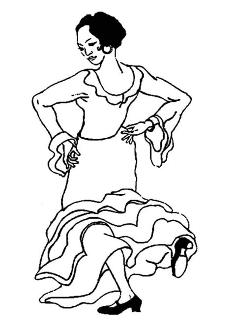 coloring page flamenco dancer img