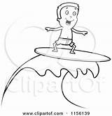 Surfing Clipart Wave Surfer Boy Riding Dude Cartoon Waves Happy Coloring Cory Thoman Vector Outlined Royalty 2021 Illustration Leaping Hawaiian sketch template