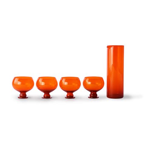 Funky Orange Glassware Set Dco