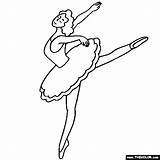 Ballet Coloring Ballerina Pages Dancer Allongé Allonge Thecolor sketch template