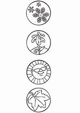 Coloring Seasons Symbols sketch template